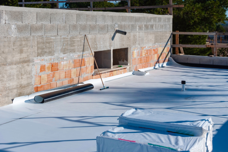 TPO roofing installation on commercial building in Farmington