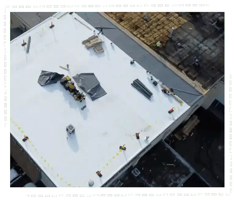 Commercial flat roof full replacement project by H.Kulak & Son Connecticut